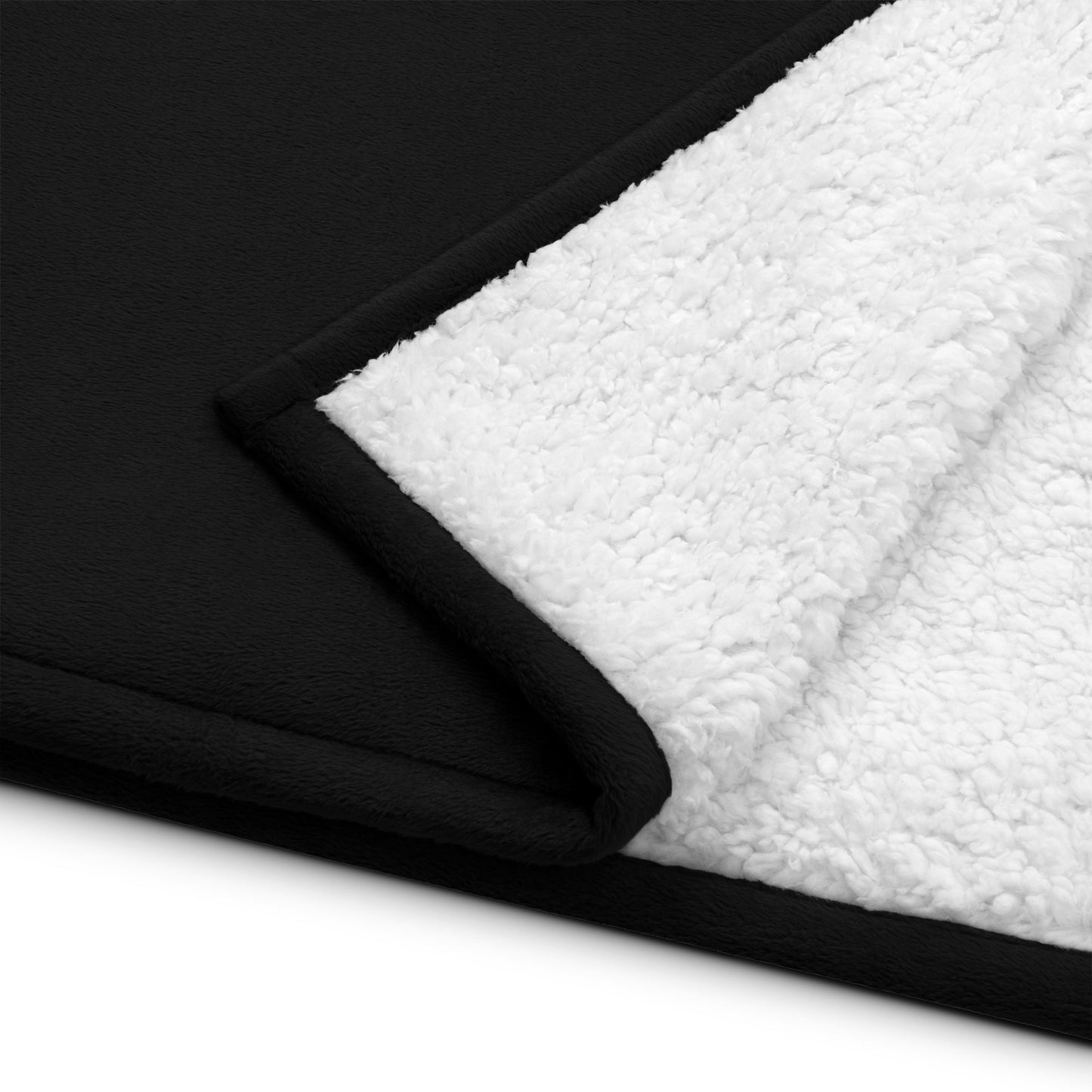 Premium sherpa blanket white logo