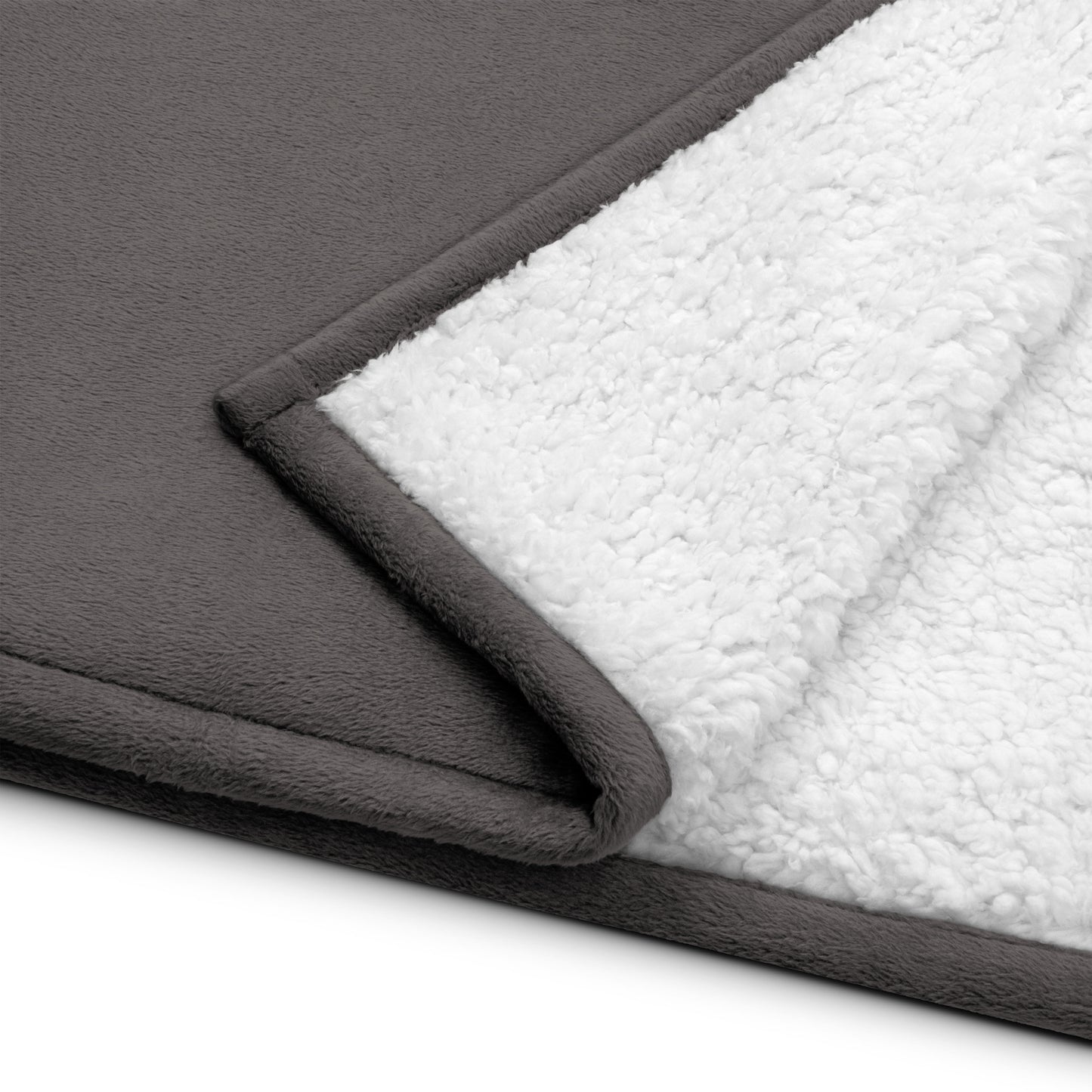 Premium sherpa blanket white logo