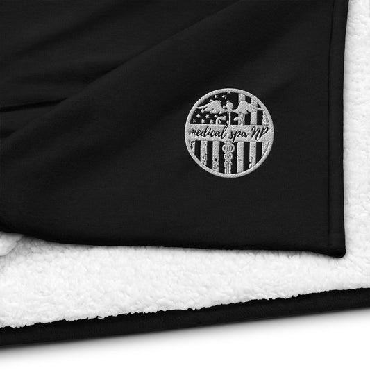 Premium sherpa blanket black flag logo
